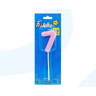 Vela 4.5cm Rosado Numero 7