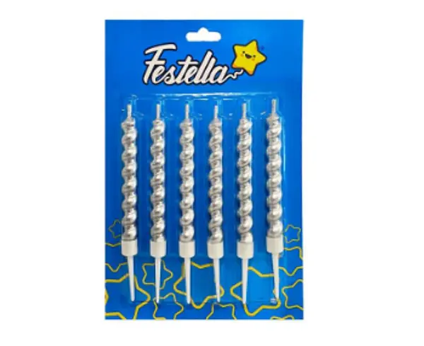 Vela Plateada En Espiral X6