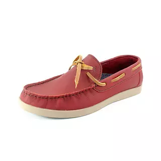 Zapato Mocasine de Cuero Cereza Suela Avellana