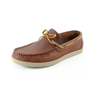 Zapato Mocasine de Cuero Cafe Suela Avellana