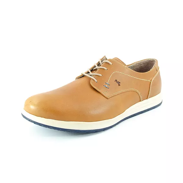Zapatos Deportivos de Cuero Miel Suela Hueso