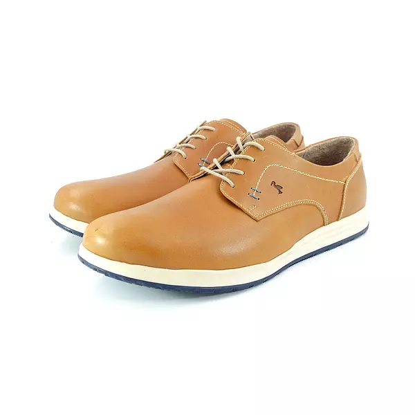 Zapatos Deportivos de Cuero Miel Suela Hueso