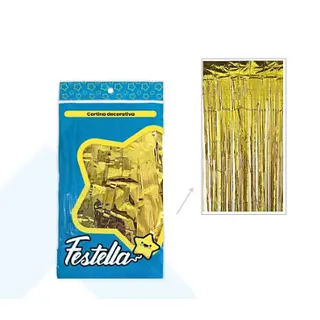 Cortina De Fiesta Lisa Dorada