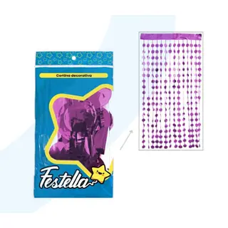 Cortina De Fiesta Bolas Fucsia
