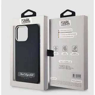 Case Original Karl Lagerfeld Negro Cuero Iphone 16pro+