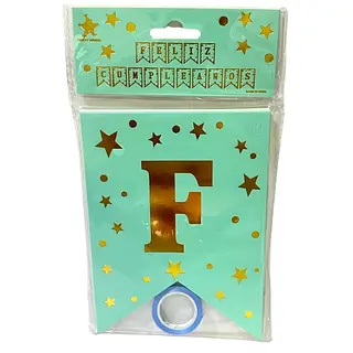 Banderin Feliz Cumpleaños Estampada Estrella Verde