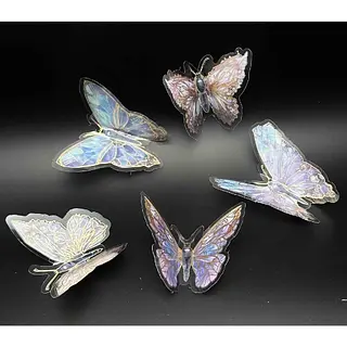 Mariposa Tornasol Con Detalles Azules