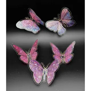 Mariposa Tornasol Con Detalles Fucsia