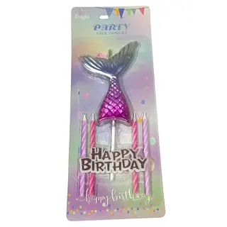 Vela Cola De Sirena Con Aplique Tornasol