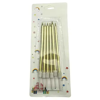 Vela Metalizada Dorada X6