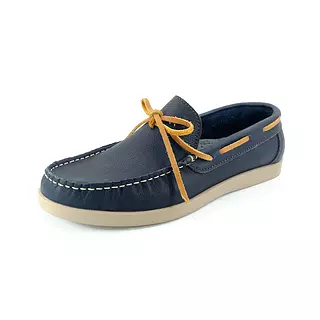 Zapatos Mocasine de Cuero Azul Suela Avellana