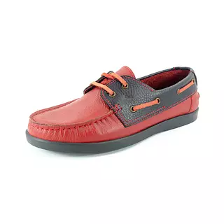 Zapatos Apache de Cuero Bicolor Rojo con Negro Suela Negro