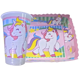 Platos Y Vasos Para Fiesta De Unicornio