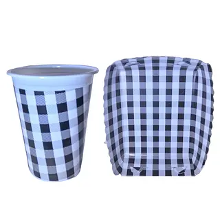 Platos Y Vasos Para Fiesta De Rayas Blancas Y Negras