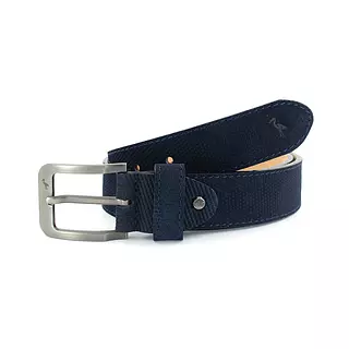 Cinturon de Cuero Nobuck Azul Oscuro