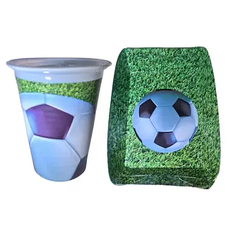 Platos Y Vasos Para Fiesta De Futbol Con Fondo Verde