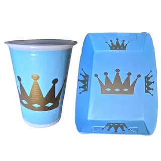 Platos Y Vasos Para Fiesta De Corona Azul