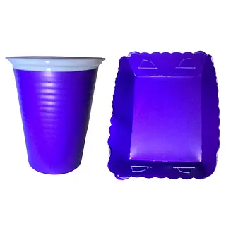 Platos Y Vasos Para Fiesta De Azul Neon