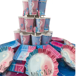 Platos Y Vasos Para Fiesta De Revelacion Niño O Niña