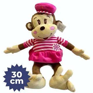 Peluche De Mona Con Vestido Rosado 1220-30