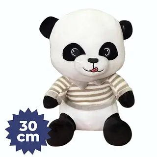 Peluche De Oso Panda Con Camiseta De Rayas Beige A1288-30