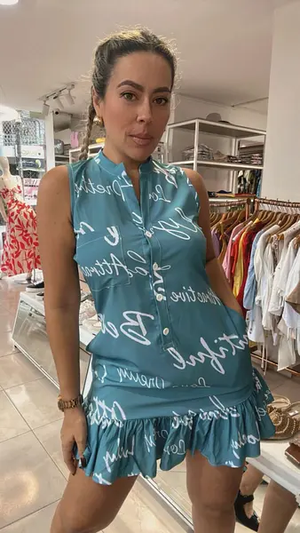 Vestido Azul Turquesa