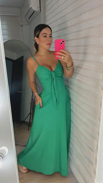 Vestido Verde Moño