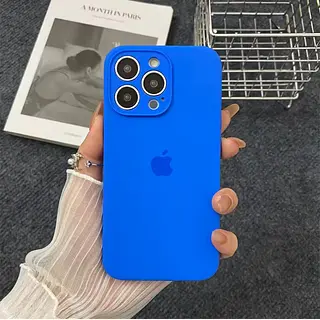 Silicon Case Azul Protector Cámara Iphone 16pro+