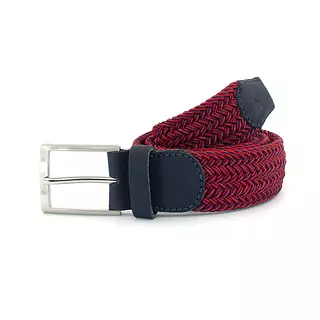 Reata de Cuero y Elastina Bicolor Roja con Azul