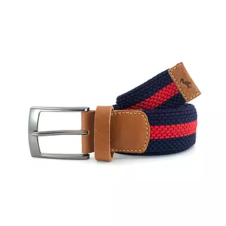 Reata de Cuero y Elastina Bicolor Azul y Rojo