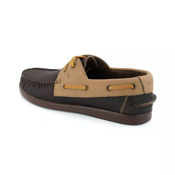 Zapatos Apache Bicolor Cafe y Caqui Suela Marron