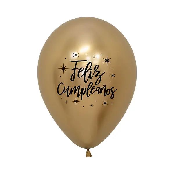 Globo Sempertex Reflex Dorado Feliz Cumpleaños Radiante