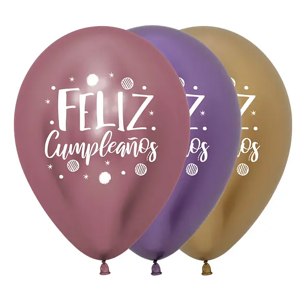 Globo Sempertex Reflex Feliz Cumpleaños Fiesta Destellos