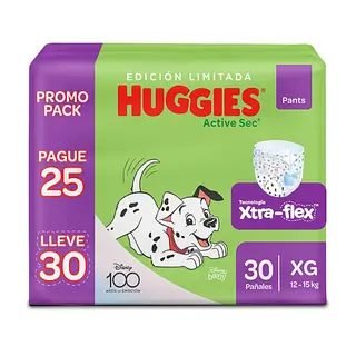 Pañales Huggies Active Sec Etapa 4 Pague 25 Lleve 30