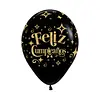Globo Sempertex Fashion Negro Infinity Escarchado Dorado