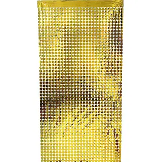 Cortina De Cuadrados Pequeños Dorados