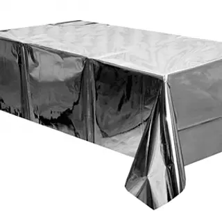 Mantel De Fiesta Metalizado Plateado