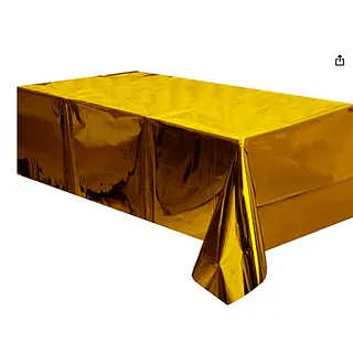Mantel De Fiesta Metalizado Dorado