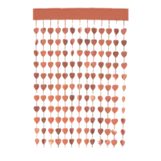 Cortina De Corazon Oro Rosa