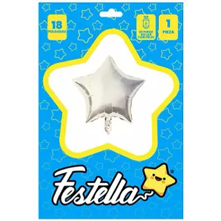 Globo Estrella Plateado Carton 18''