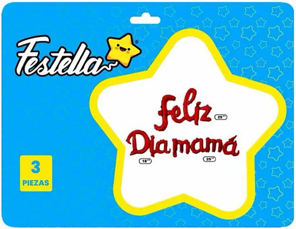 Globo Feliz Dia Mamá Cursivo Rojo