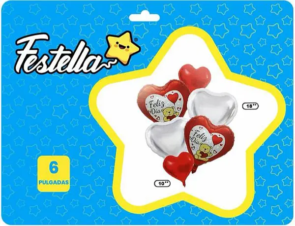 Kit Globo Corazon Feliz Dia X6