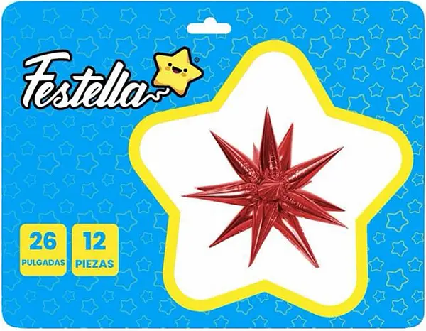 Globo Estrella X12 Piezas Rojo 26''