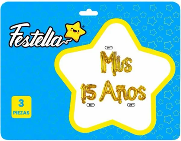 Globo Mis 15 Años Dorado X3