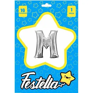 Globo Letra M Plateada 16''