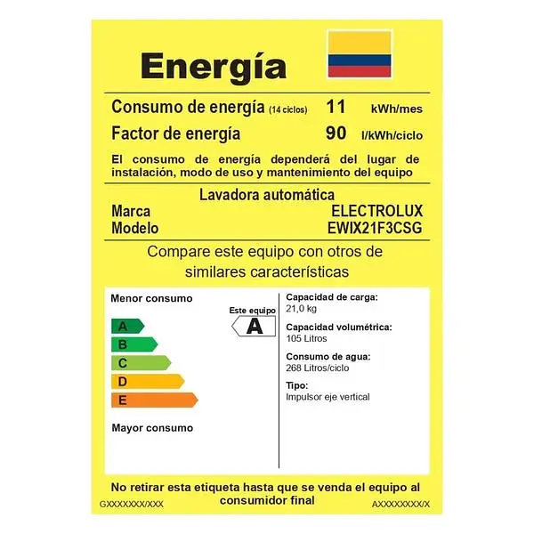 Lavadora Electrolux 21kg Gris Ewix21f3csg