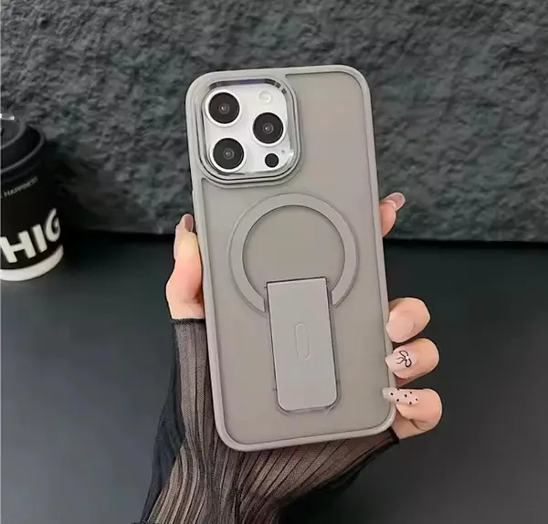 Case Magsafe Mate Soporte Gris Iphone 16pro+