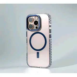 Case Magsafe 360 Soporte Borde Azul Iphone 16pro+