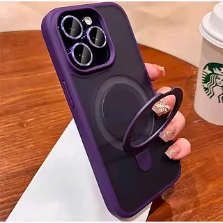 Case Magsafe Morado Mate Protector Cámaras Iphone 16