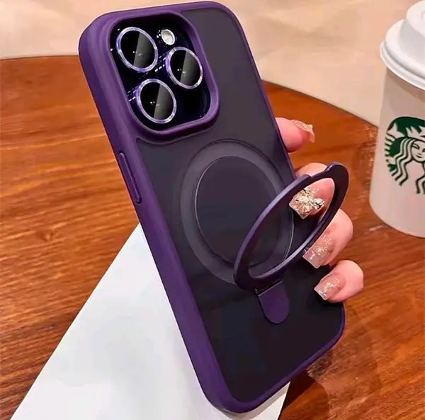 Case Magsafe Morado Mate Protector Cámaras Iphone 16pro